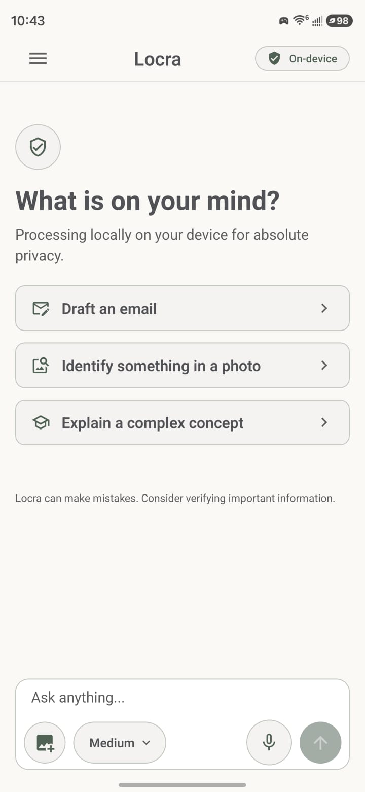 Locra : Private AI Without Wi-Fi project preview